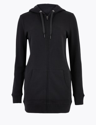 longline zip up hoodie mens