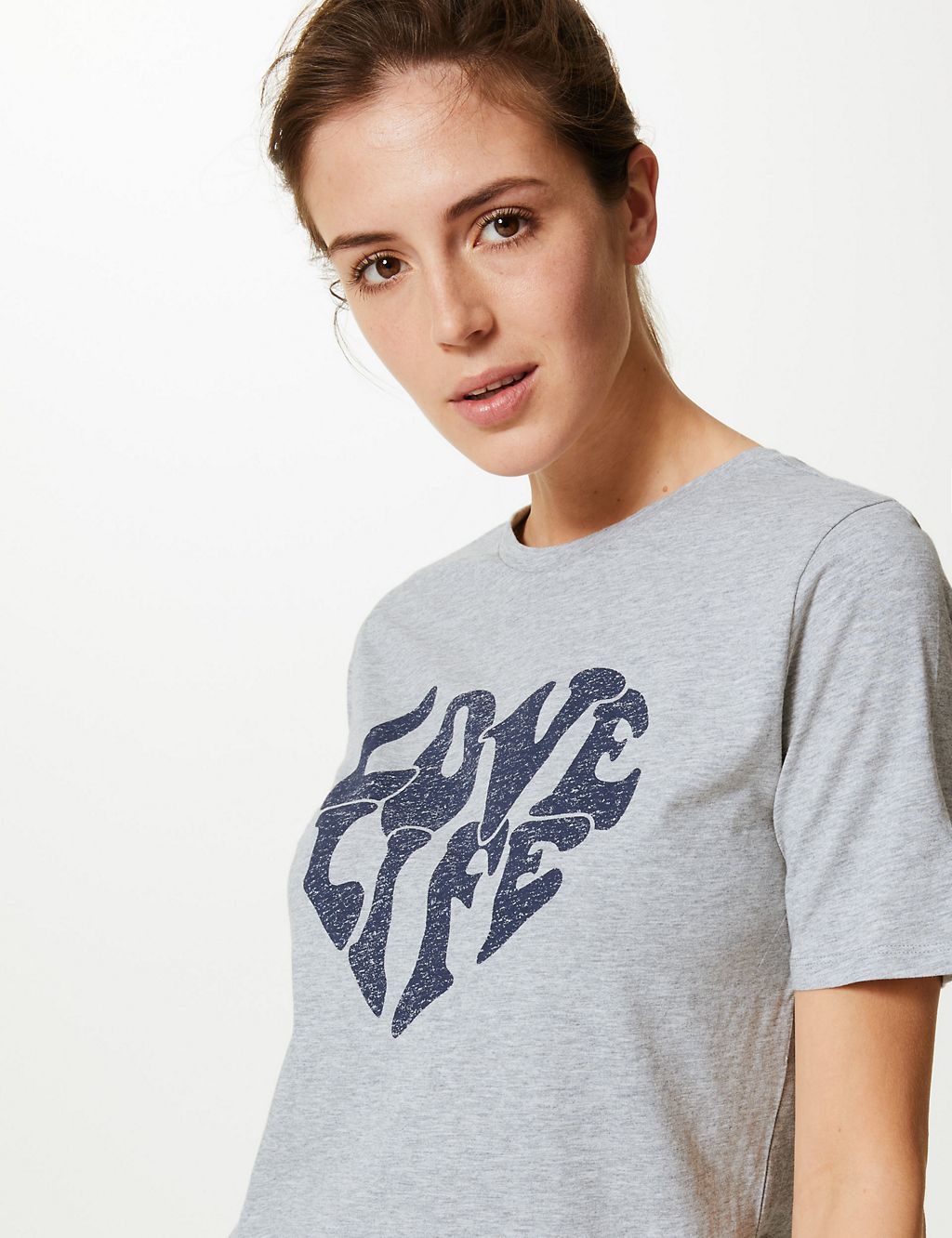 Pure Cotton Love Life Straight Fit T-Shirt 3 of 4