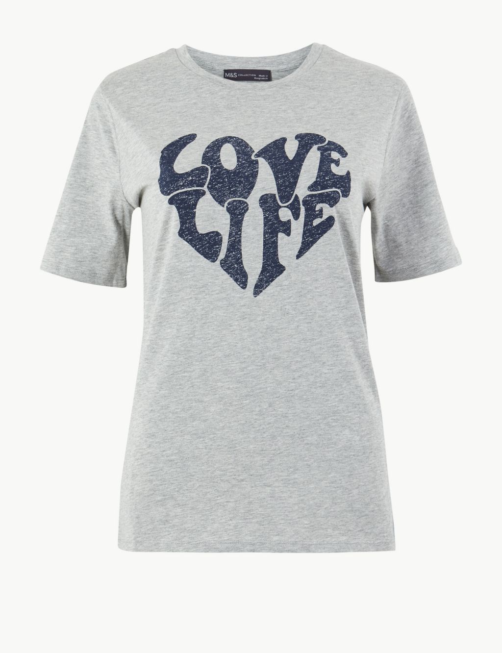 Pure Cotton Love Life Straight Fit T-Shirt 1 of 4