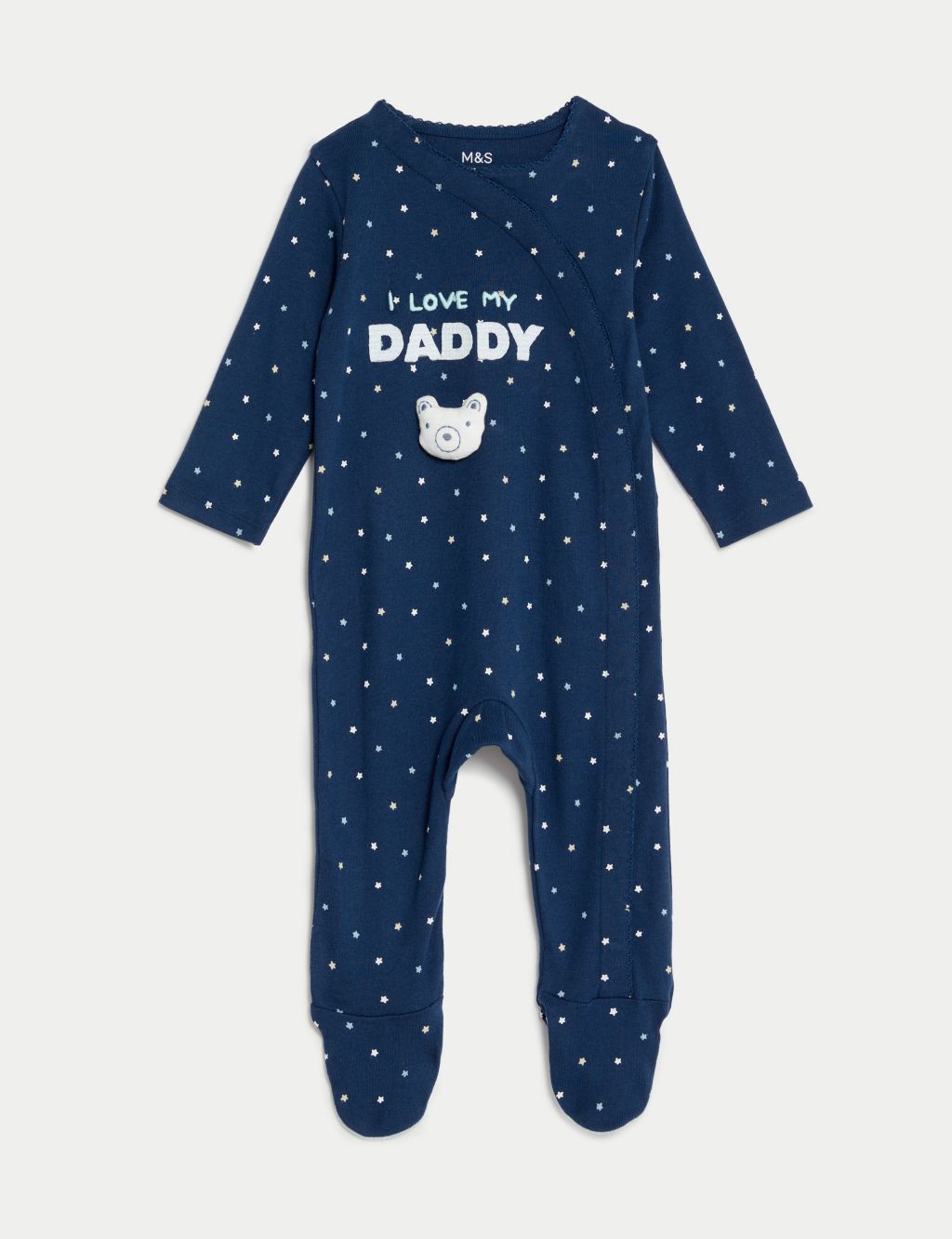 Pure Cotton Love My Daddy Slogan Sleepsuit (7lbs-1 Yrs) 3 of 3