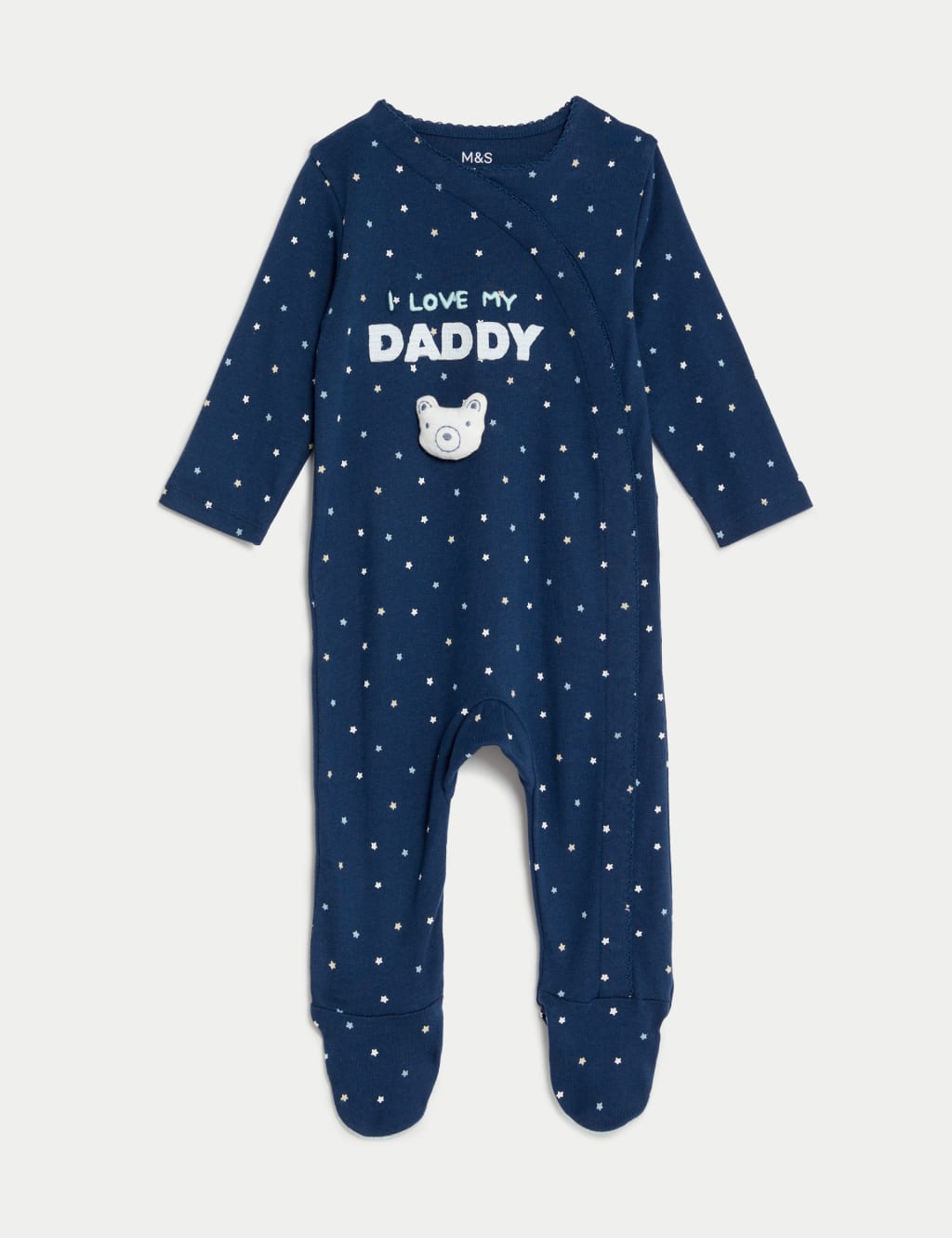 Pure Cotton Love My Daddy Slogan Sleepsuit 7lbs 1 Yrs