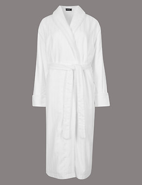 Pure Cotton Luxury Sateen Dressing Gown Image 2 of 3