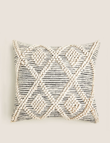 Pure Cotton Macramé Tufted Diamond Cushion 1 of 6