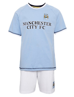Pure Cotton Manchester City Football Club Short Pyjamas (3-16 Years) Image 2 of 5