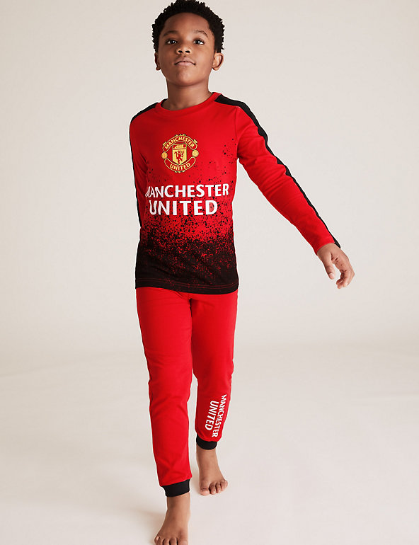 Mens Pyjamas Cotton Pjs Official Football Gifts For Men Manchester United F.C 