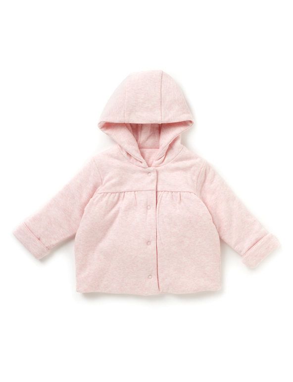 Pure Cotton Marl Reversible Hooded Jacket Image 1 of 2