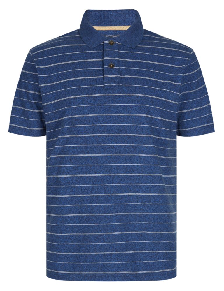 Pure Cotton Marl Striped Polo Shirt 2 of 4