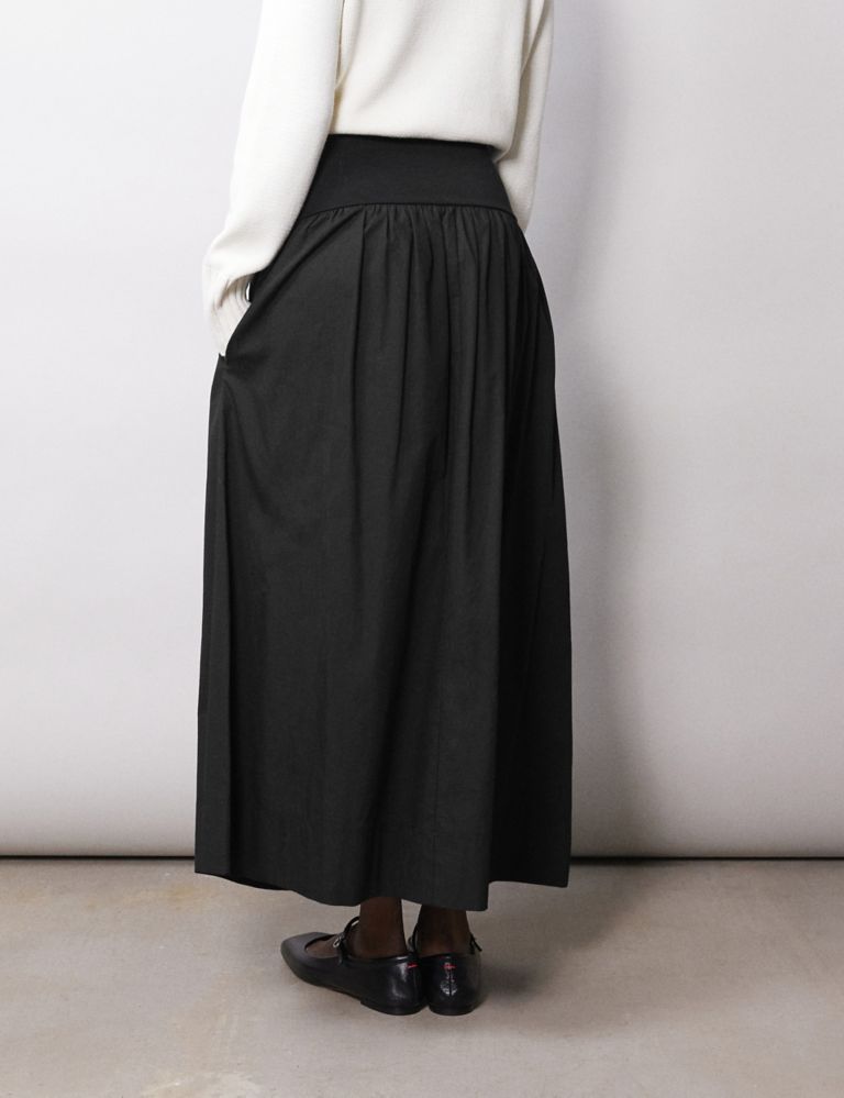 Pure Cotton Maxi A-Line Skirt 3 of 5