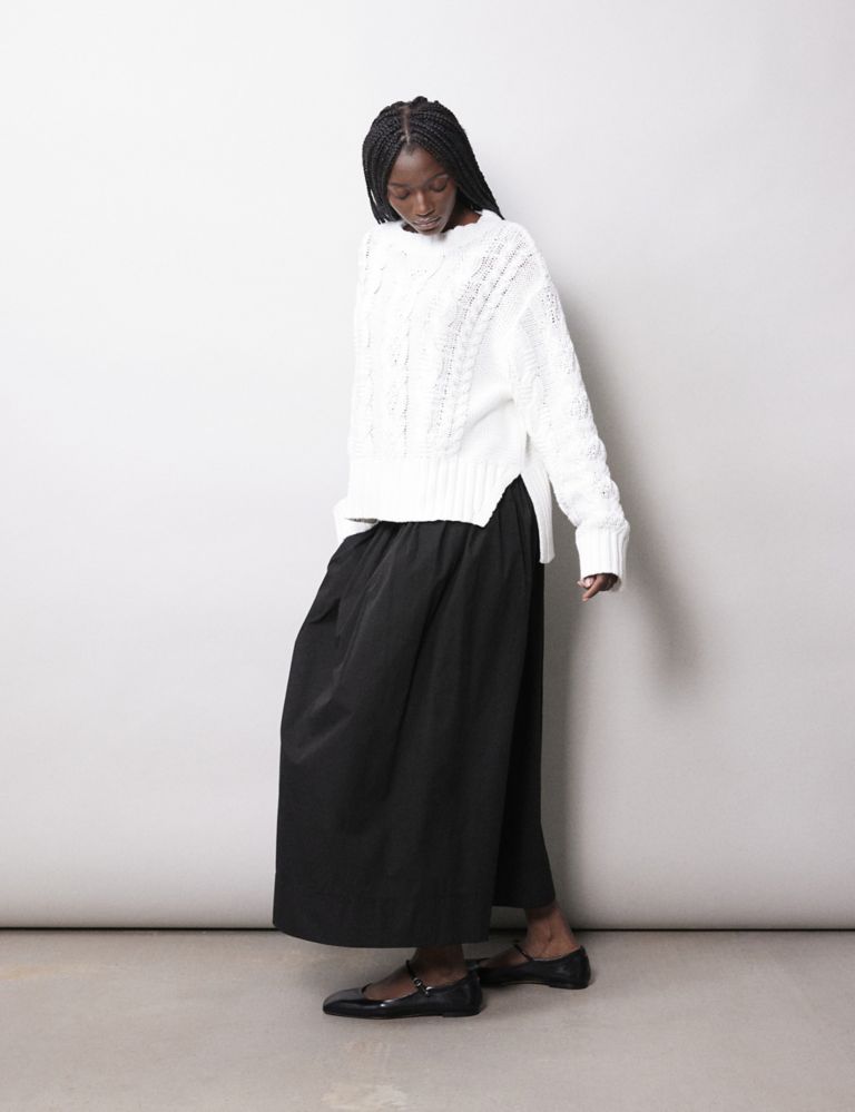 Pure Cotton Maxi A-Line Skirt 4 of 5