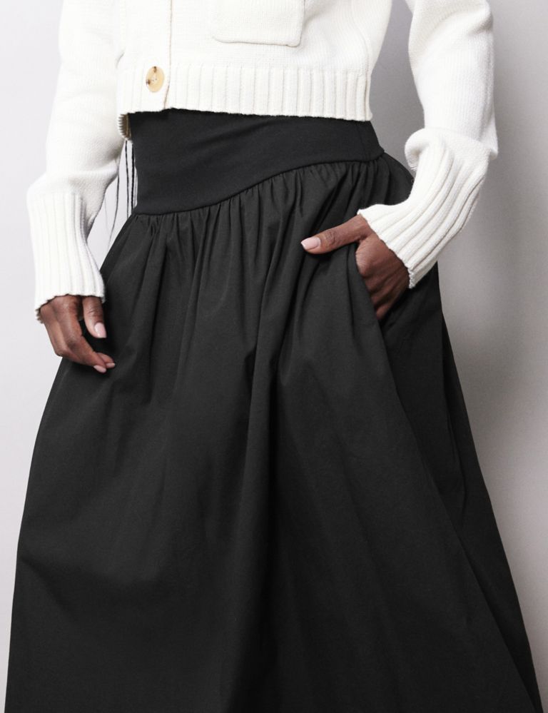 Pure Cotton Maxi A-Line Skirt 5 of 5