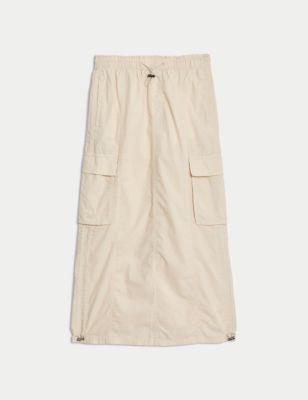 Pure Cotton Maxi Utility Skirt Image 2 of 6