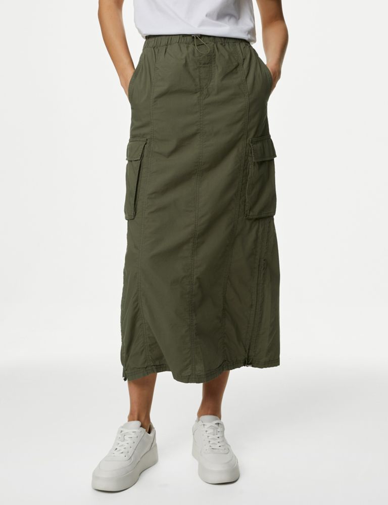 Pure Cotton Maxi Utility Skirt 4 of 6