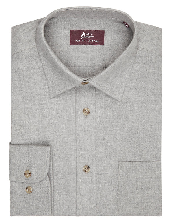 Pure Cotton Melange Twill Shirt Image 1 of 1