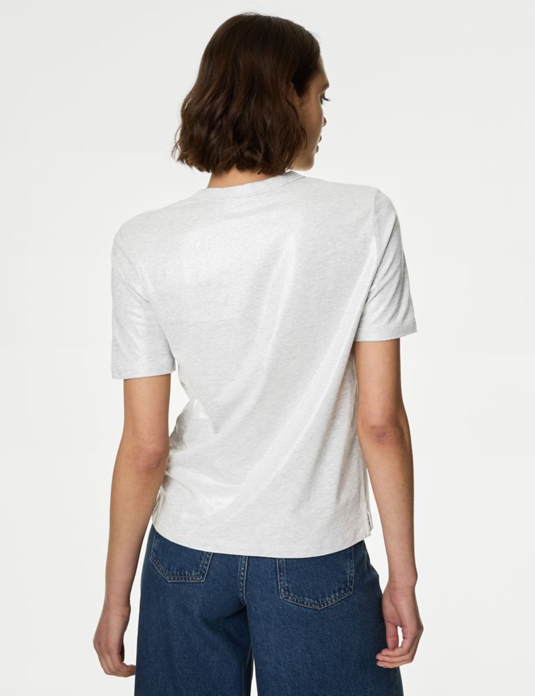 Pure Cotton Metallic T-Shirt 5 of 6