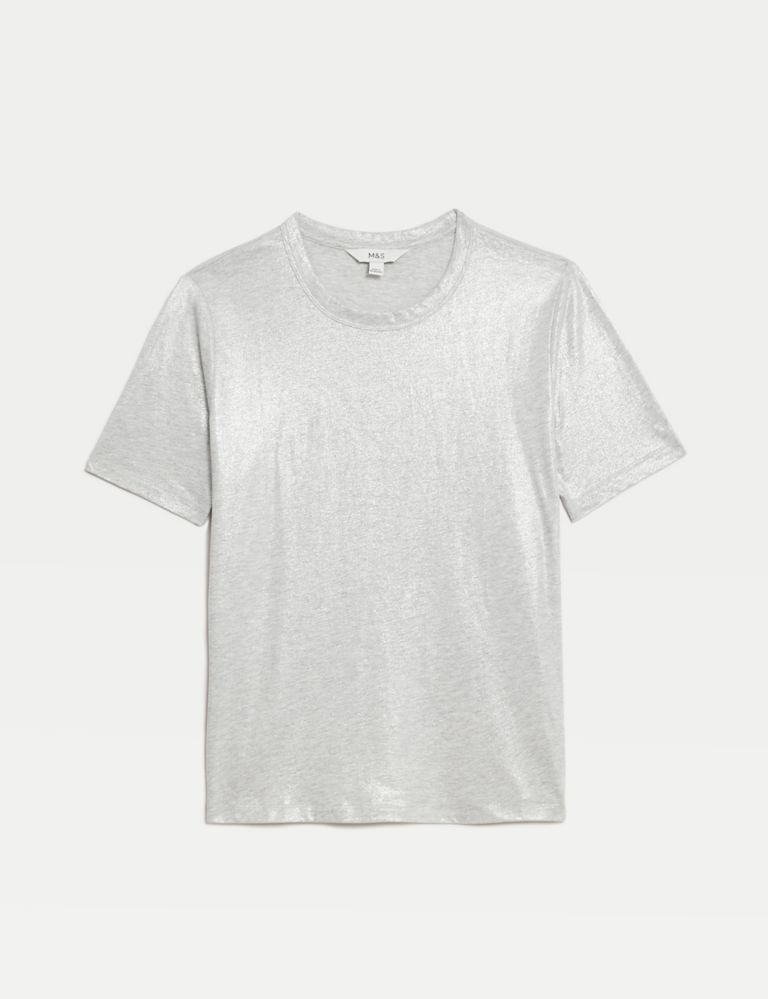 Pure Cotton Metallic T-Shirt 2 of 6