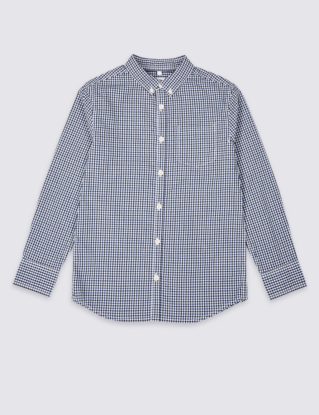 Pure Cotton Micro Gingham Shirt (3-16 Years) 1 of 4