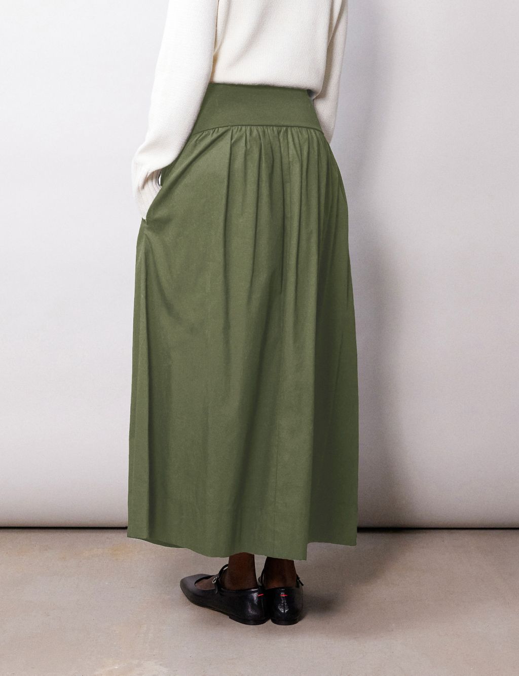 Pure Cotton Midaxi A-Line Skirt 4 of 5