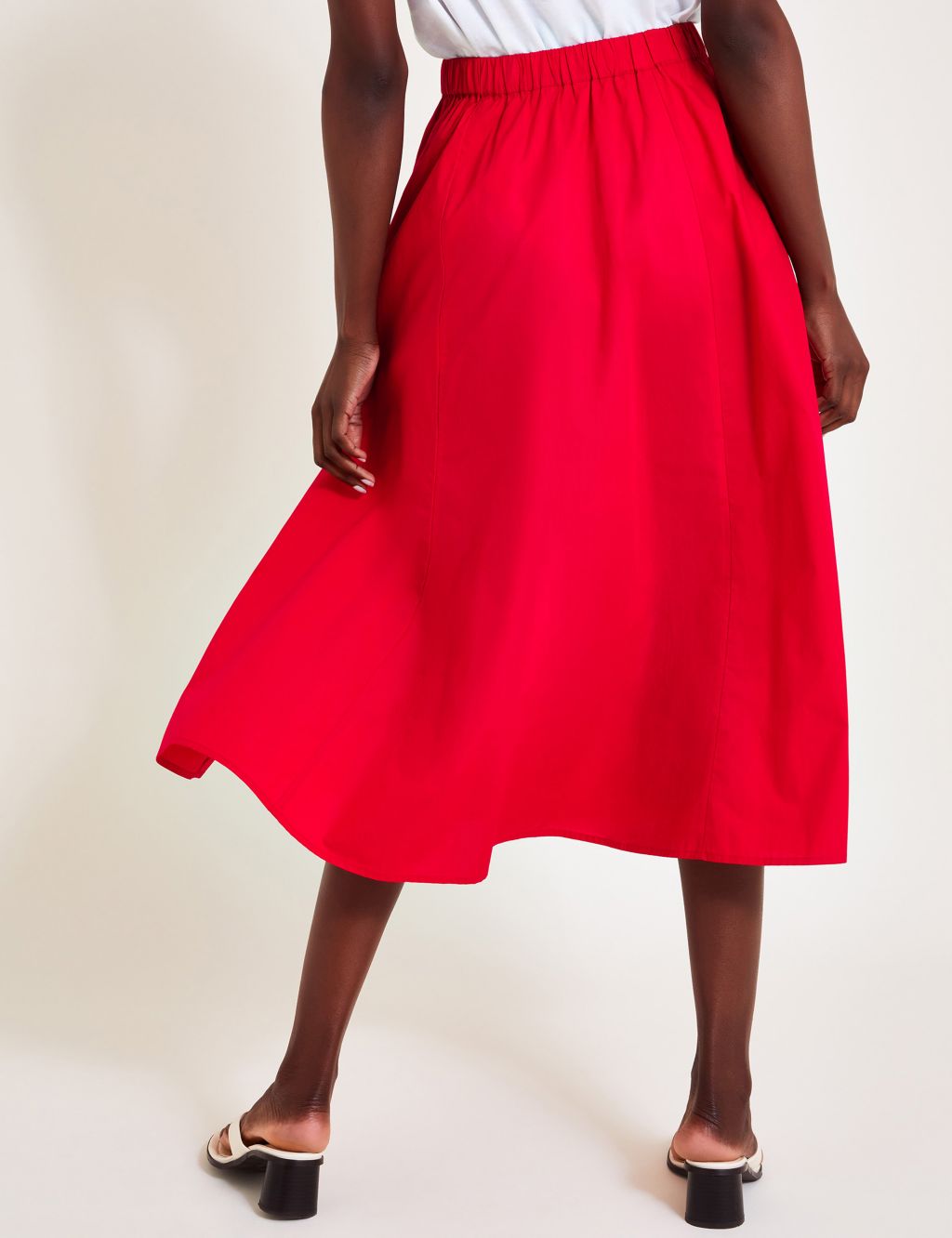 Pure Cotton Midi A-Line Skirt 4 of 5