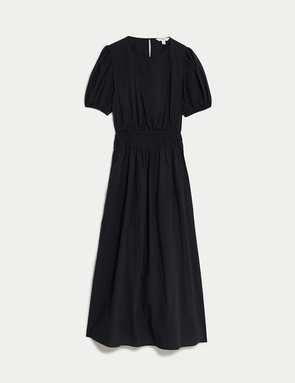Pure Cotton Midi Shirred Waisted Dress | M&S Collection | M&S