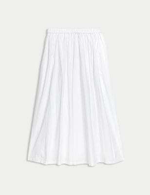 Pure Cotton Midi Skirt Image 2 of 5
