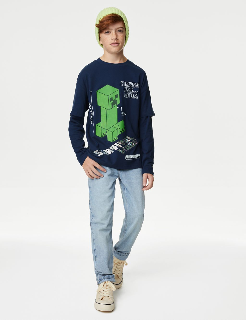 Pure Cotton Minecraft™ Top (6-16 Yrs) | M&S Collection | M&S