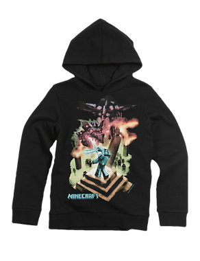 Pure Cotton Minecraft Ender Dragon Hooded Sweatshirt (5-14 Years) Image 2 of 3