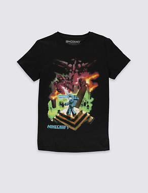 Pure Cotton Minecraft Ender Dragon T-Shirt (5-14 Years) Image 2 of 3