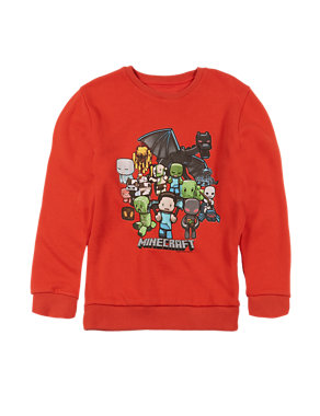 Pure Cotton Minecraft Sweatshirt (5-14 Years) Image 2 of 3