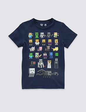 Pure Cotton Minecraft T-Shirt (3-14 Years) Image 2 of 3