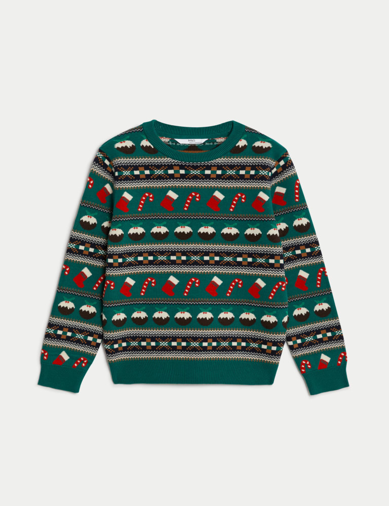 Pure Cotton Mini Me Christmas Jumper 2 8 Yrs M S Collection M S