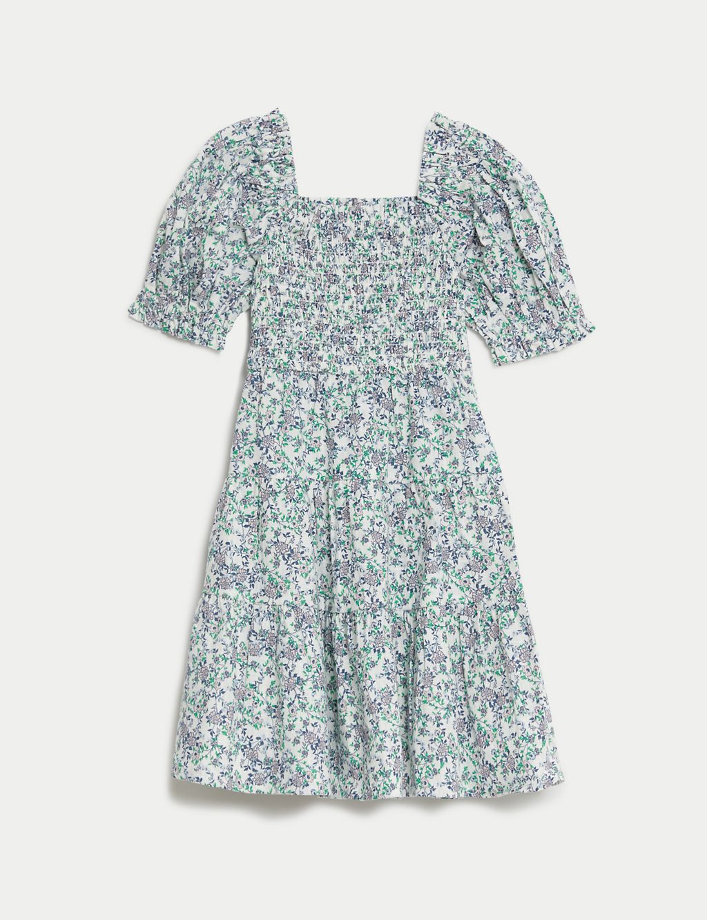 Pure Cotton Mini Me Floral Tiered Dress (2-8 Yrs) 1 of 5
