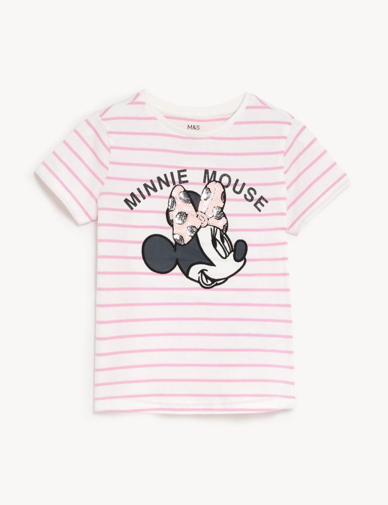 Pure Cotton Minnie Mouse™ Sequin T-Shirt (2-8 Yrs) 2 of 5