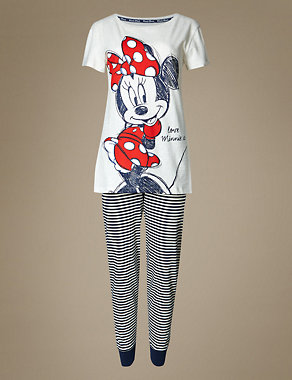 Pure Cotton Minnie Mouse Pyjamas Image 2 of 5