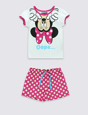 Pure Cotton Minnie Mouse Stay Soft Short Pyjamas (1-7 Years) Image 2 of 4