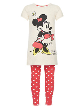 Pure Cotton Minnie Mouse T-Shirt & Leggings Girls Outfit (1-7 Years) Image 2 of 4