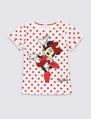 Pure Cotton Minnie Mouse T-Shirt (1-7 Years) Image 2 of 3