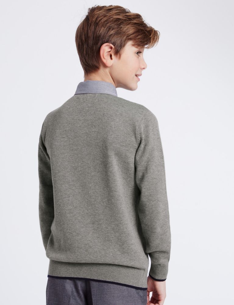 Pure Cotton Mock Shirt Jumper (3-14 Years) 3 of 5