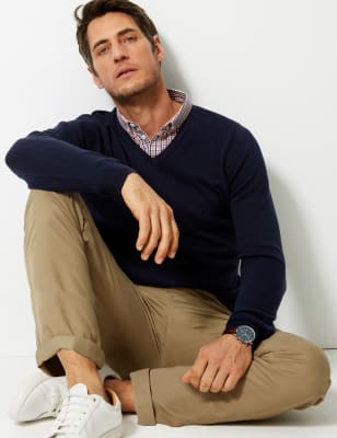 Mens shirt on sale and jumper look