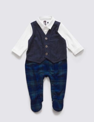 Pure Cotton Mock Waistcoat All-in-One | Autograph | M&S