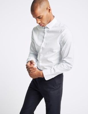 Marks and spencer slim best sale fit shirts