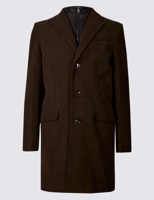 Pure Cotton Moleskin Revere Overcoat | M&S Collection | M&S