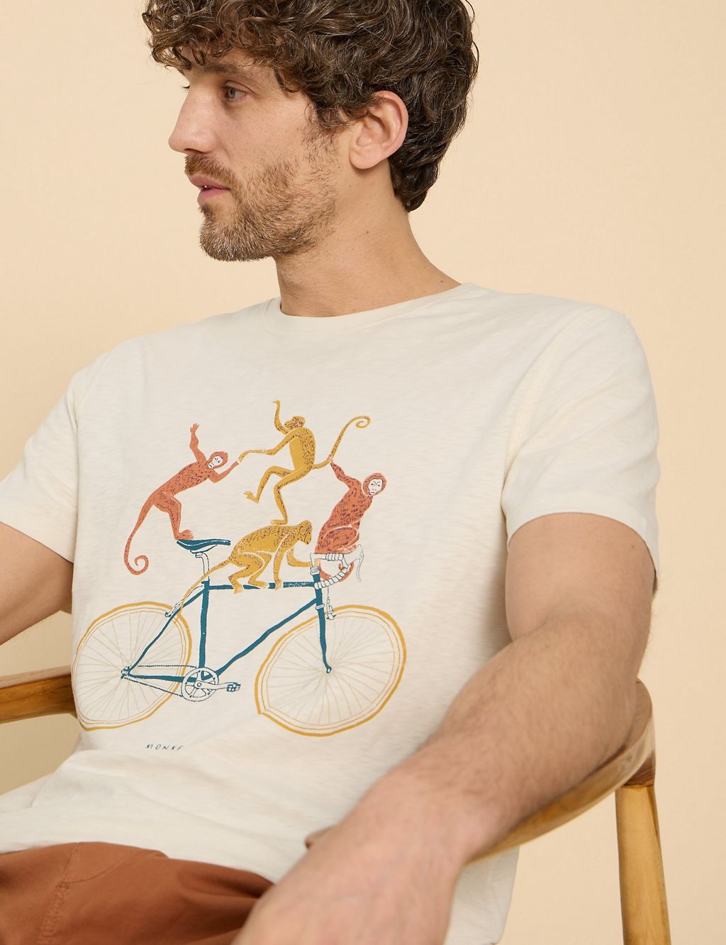 Pure Cotton Monkeys On Bike Graphic T-Shirt 5 of 6