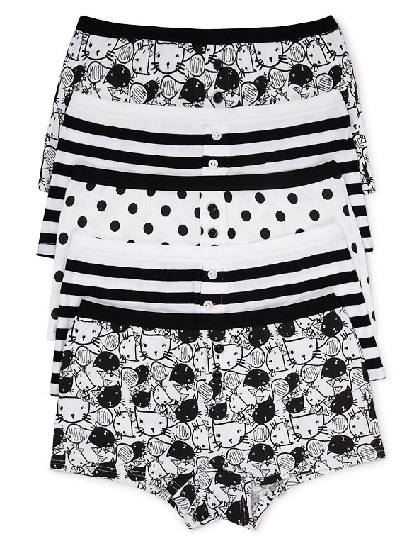 Pure Cotton Monochrome Boxers (6-16 Years) Image 1 of 1