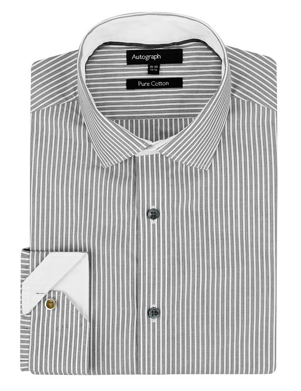 Pure Cotton Monochrome Striped Shirt Image 1 of 1