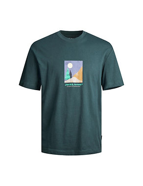 Pure Cotton Mountain Print T-Shirt (8-16 Yrs) Image 2 of 6