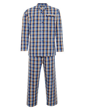 Pure Cotton Multi-Checked Pyjamas Image 2 of 5