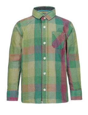 Pure Cotton Multi-Checked Shirt (1-7 Years) Image 2 of 3