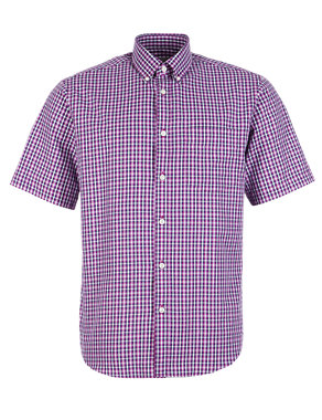 Pure Cotton Multi-Checked Shirt Image 2 of 4