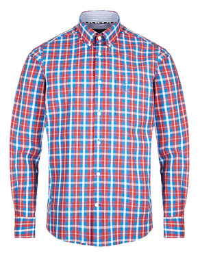 Pure Cotton Multi-Checked Shirt Image 2 of 6