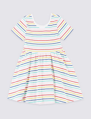 Pure Cotton Multi Striped Dress (3 Months - 7 Years) Image 2 of 3